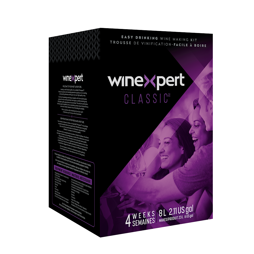 Kit de fabrication de vin rosé Winexpert Classic White Zinfandel – trousse de vinification artisanale pour créer 23 L de vin de qualité comparable à ceux de la SAQ, vendu chez Les Plaisirs du Vin.