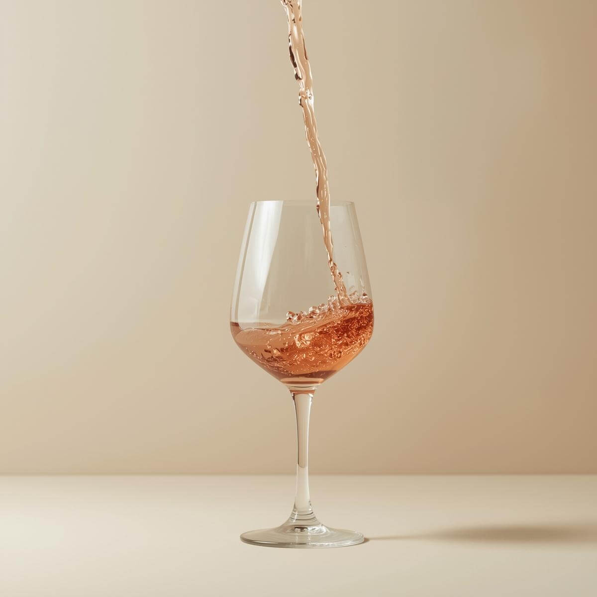 Verre de vin rosé avec vin rosé qui coule – kits de vin maison