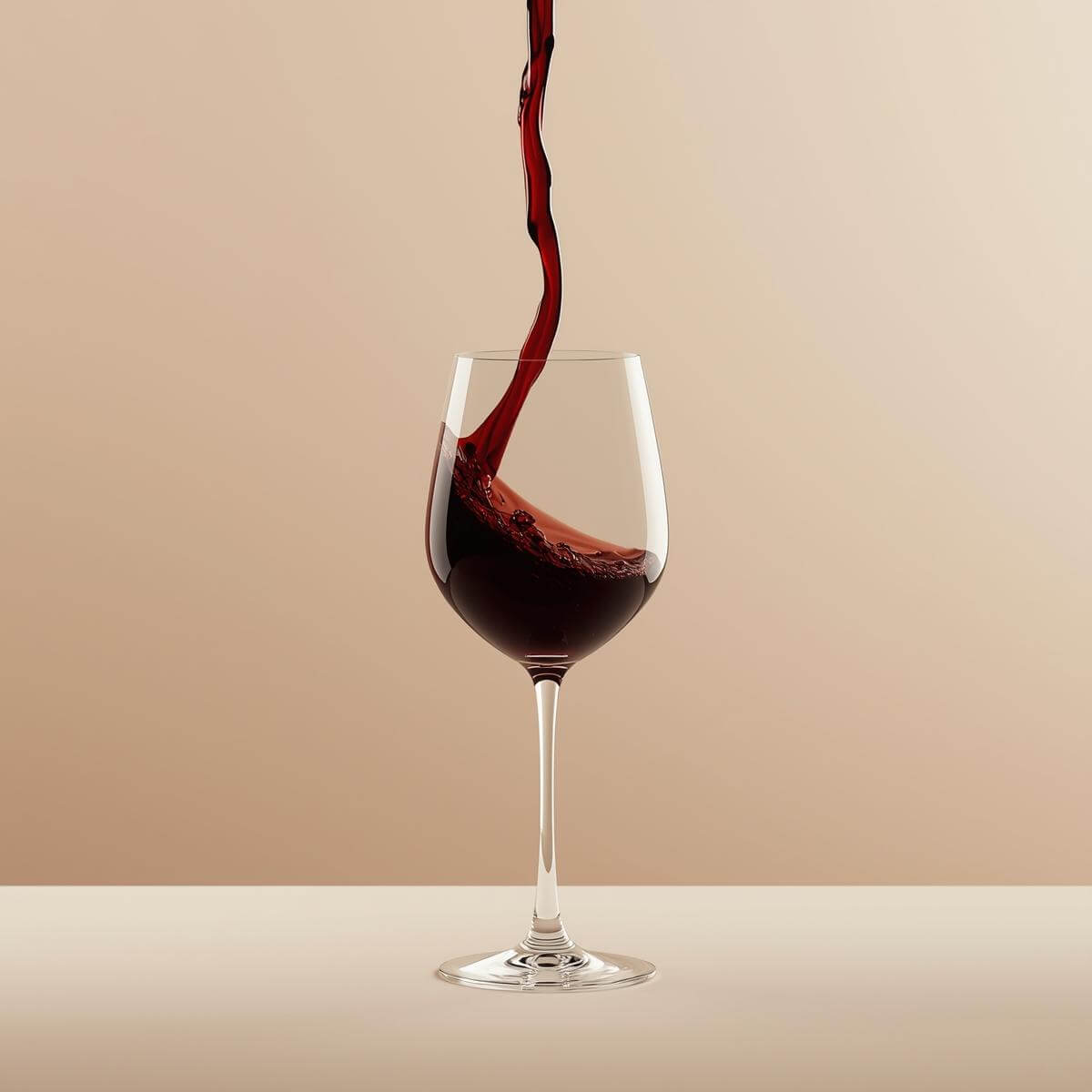 Verre de vin rouge avec vin rouge qui coule pour kits de vin maison