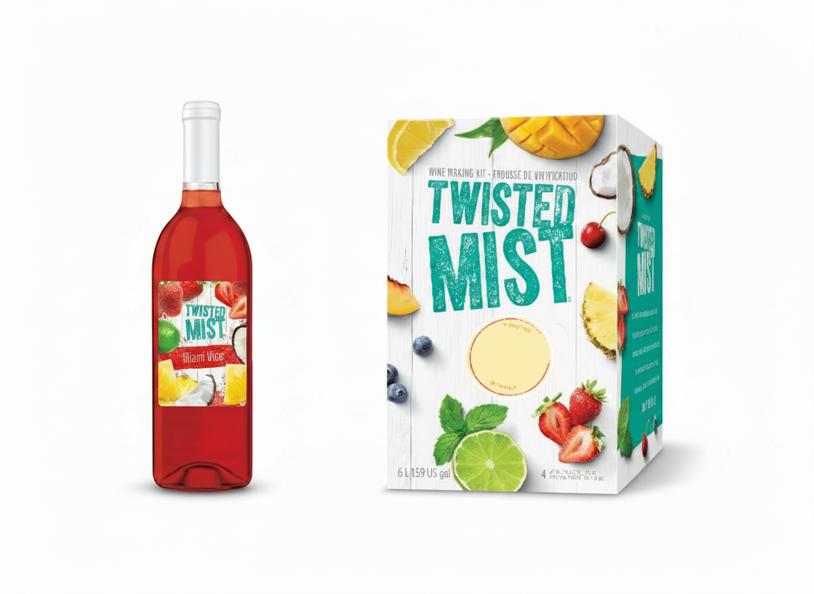 Twisted Mist Miami Vice 6% – Kit style cocktail (fraise, ananas, lime & coco)
