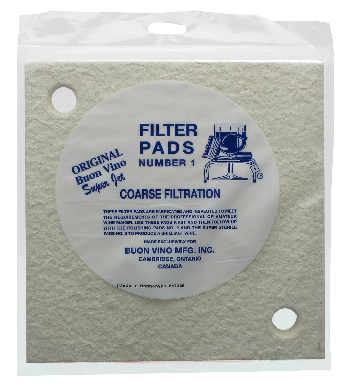 Tampons filtrants Buon Vino Super Jet #1 5–7 µm – pack de 3
