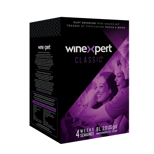 Kit de fabrication de vin rosé Winexpert Classic White Zinfandel – trousse de vinification artisanale pour créer 23 L de vin de qualité comparable à ceux de la SAQ, vendu chez Les Plaisirs du Vin.